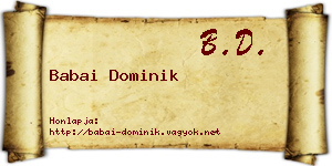 Babai Dominik névjegykártya